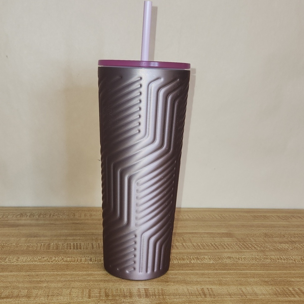 Starbucks Metallic Purple Tumbler with Lid and Straw, 24 oz - Picture 2 of 6